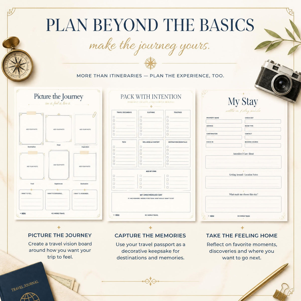 The KCJ Soft Luxury Travel Planner | Interactive + Printable PDF