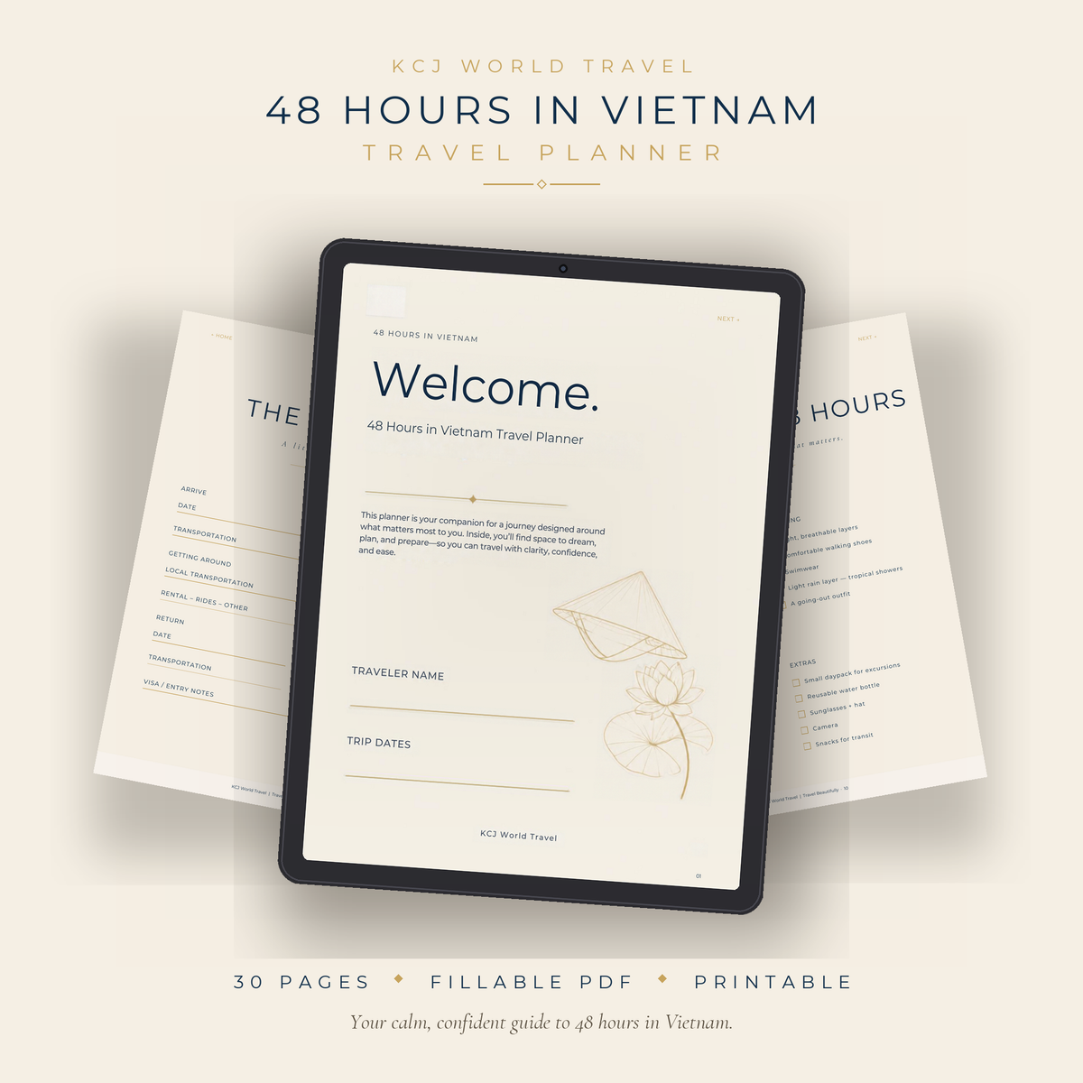 48 Hours in Vietnam Travel Planner | Interactive + Printable PDF